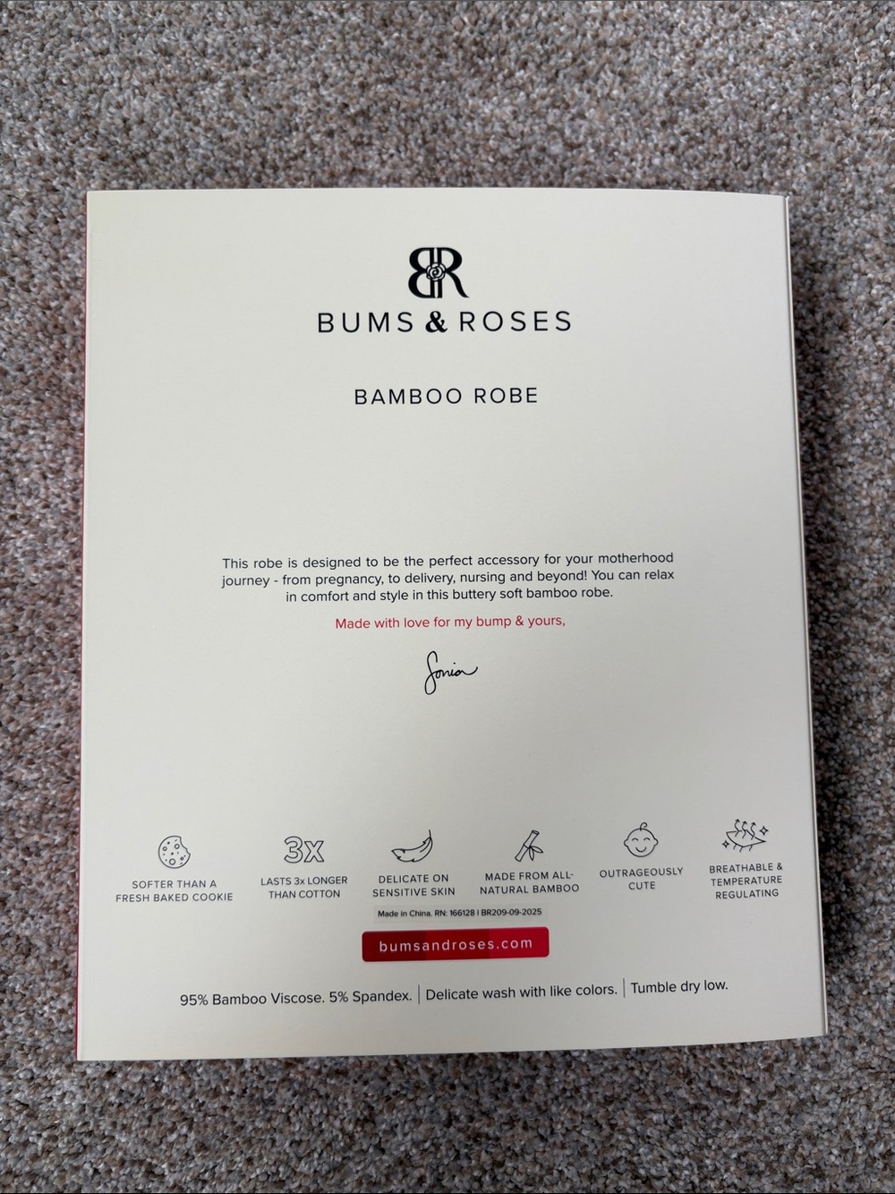 Bums & Roses Bamboo Robe — Deep Teal - Picture 4 of 5